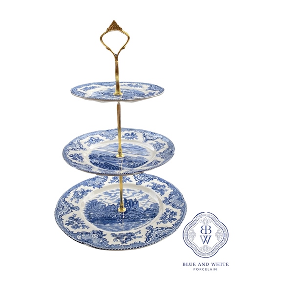 Blue Castle Three-Tier Plate