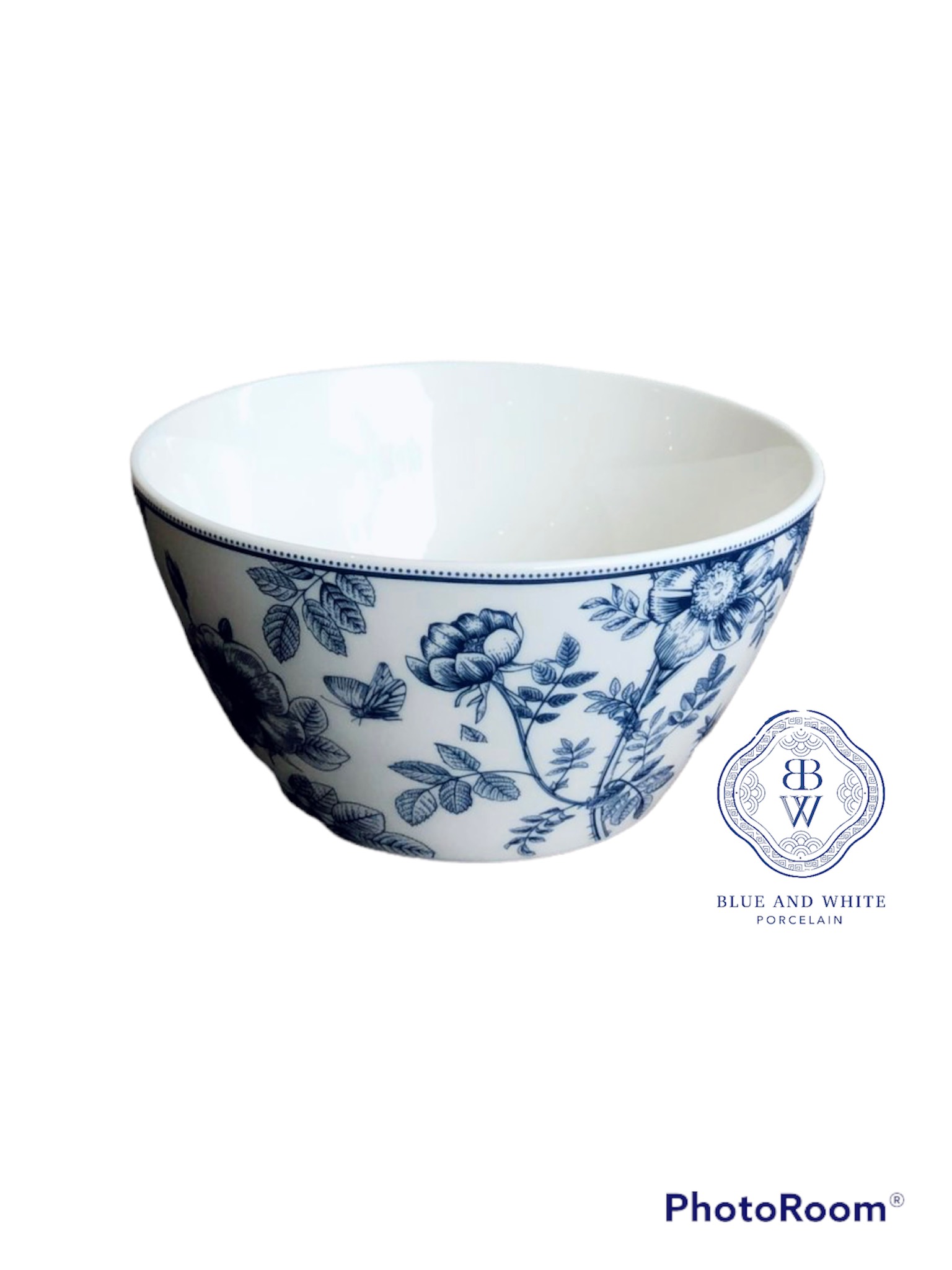 Blue Flower & Butterfly Bowl 15.3 cm