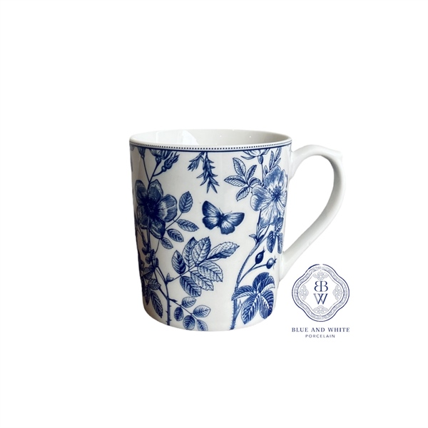 Blue Flower & Butterfly Mug