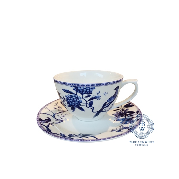 Blue Spring Tea Cup and Plate Set