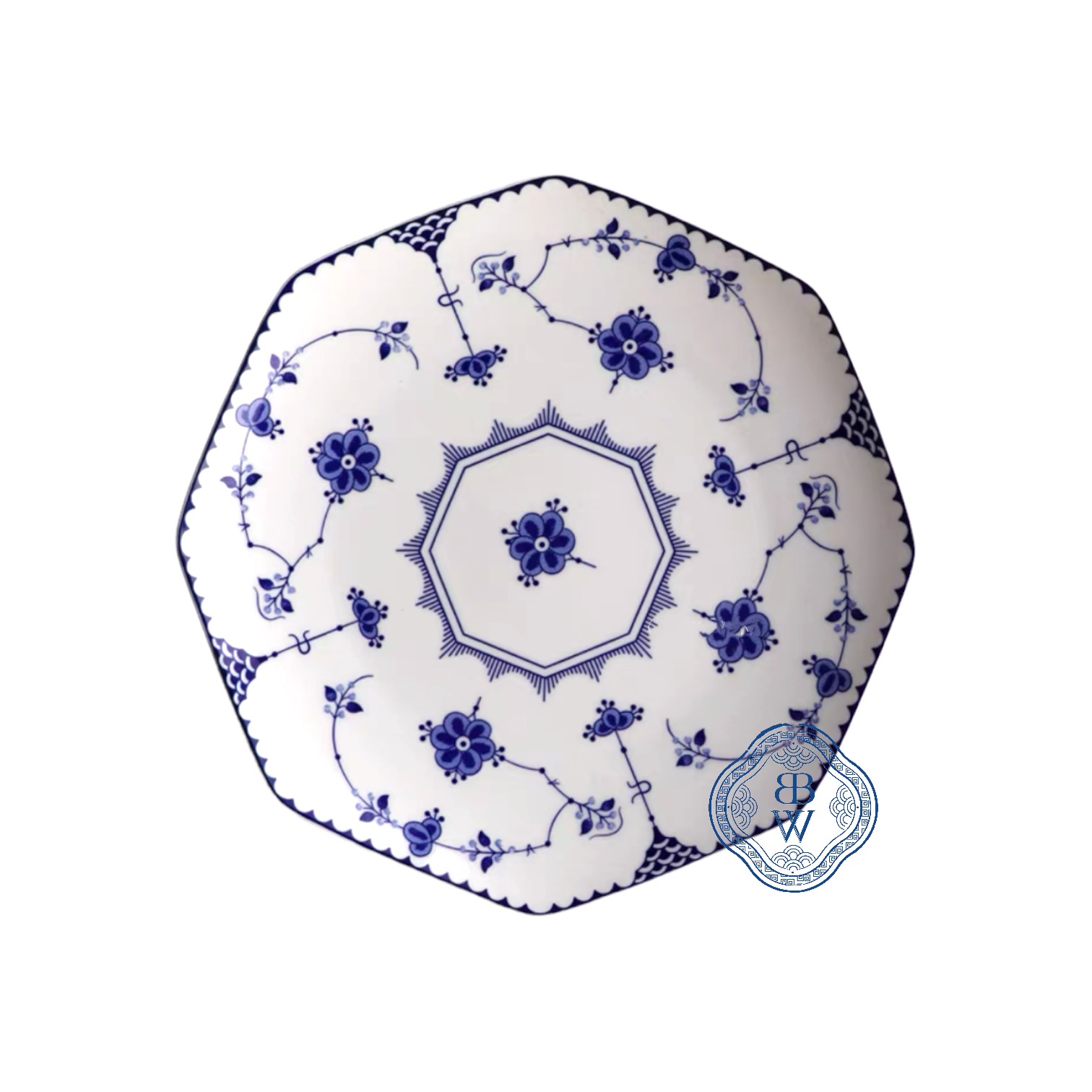 Blue Tang Grass Octagonal Flat Plate 23 cm 