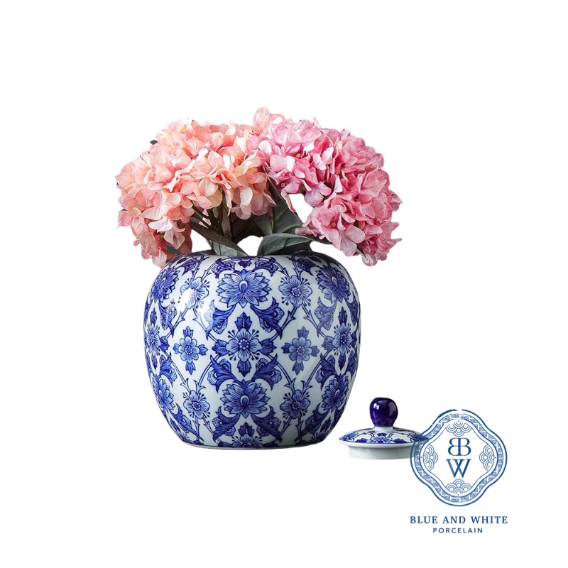 Chinoiserie Flower Ginger Jar 