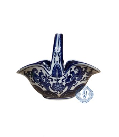 Chinoiserie Porcelain Basket 