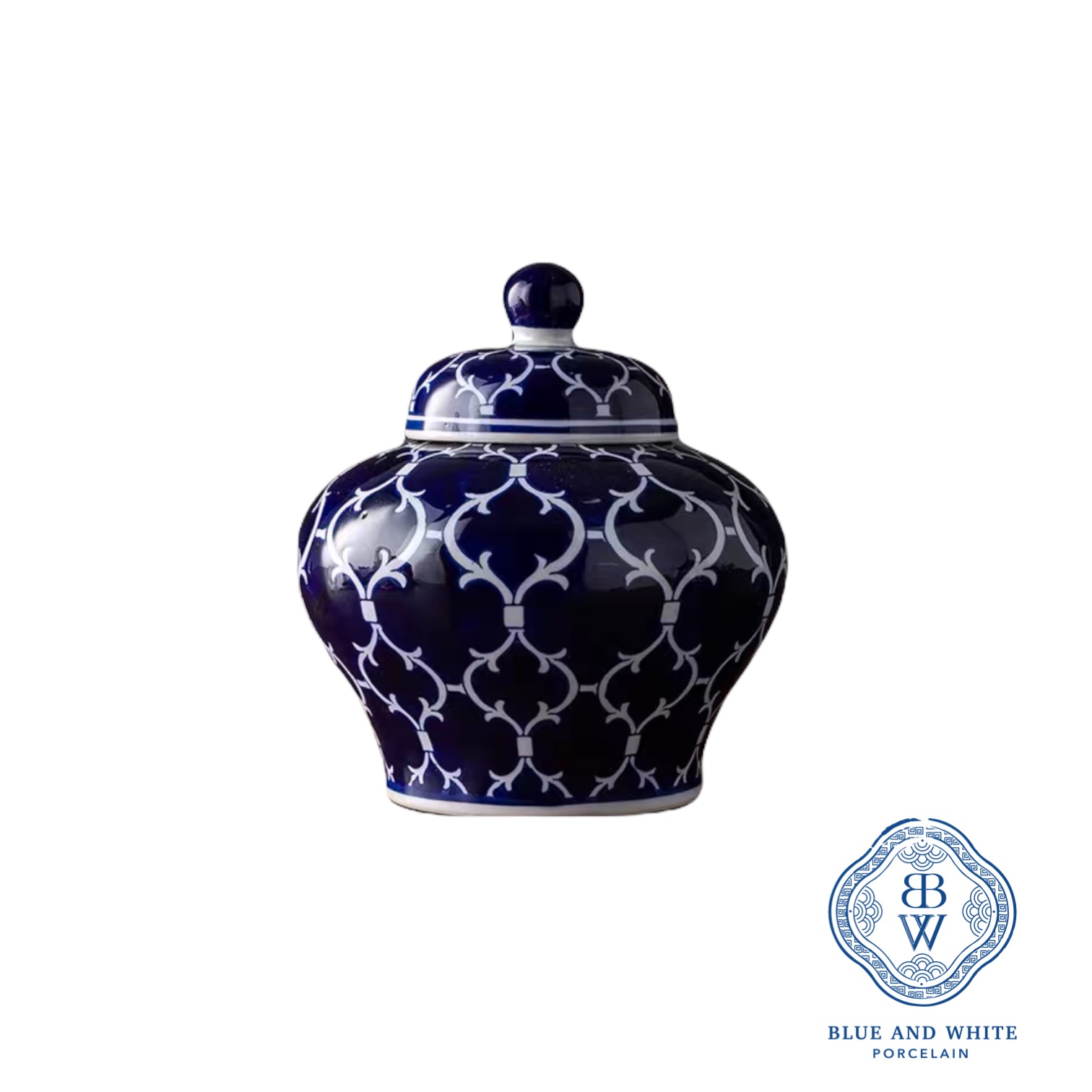 Quatrefoil Pattern Temple Jar 