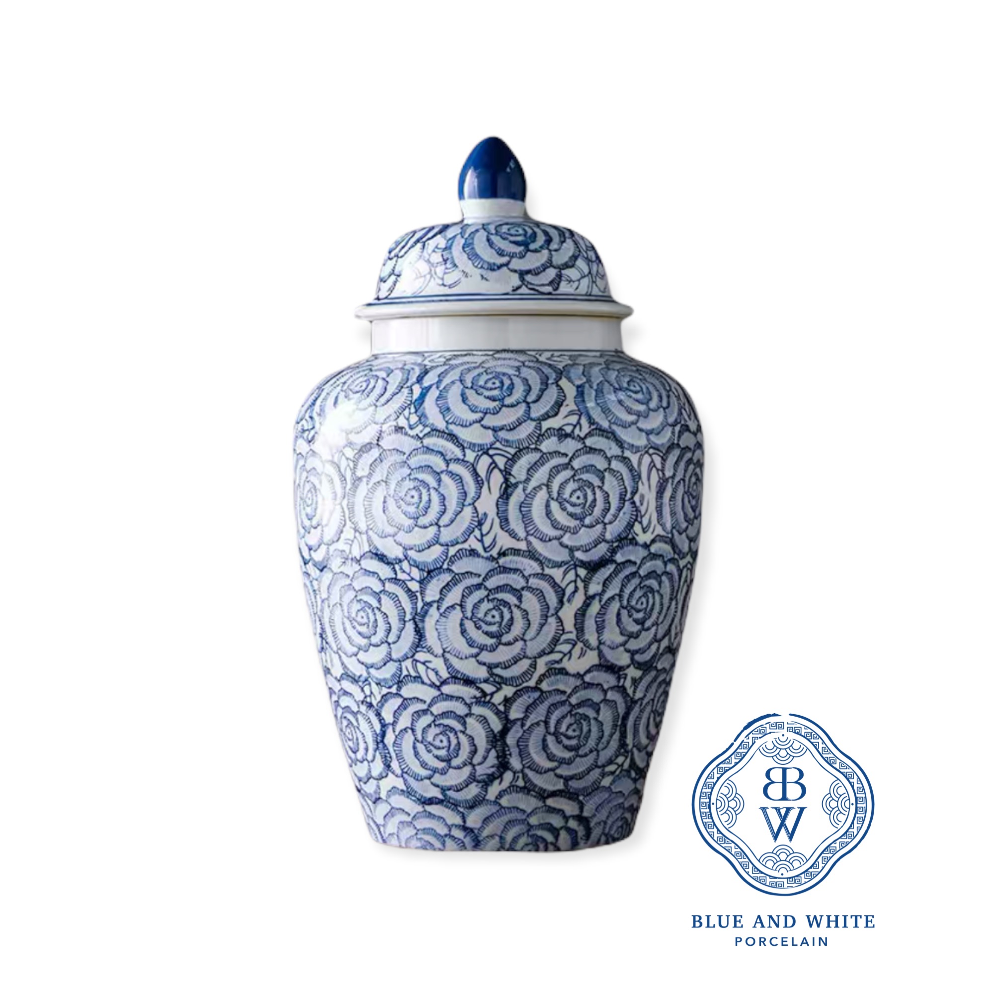 Temple Jar with Rose Design - Large Size 