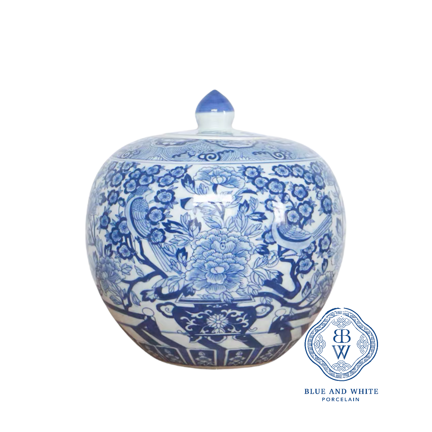 Magpie and Plum Blossom Ginger Jar