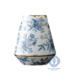 Modern Blue and White Flower Vase - A