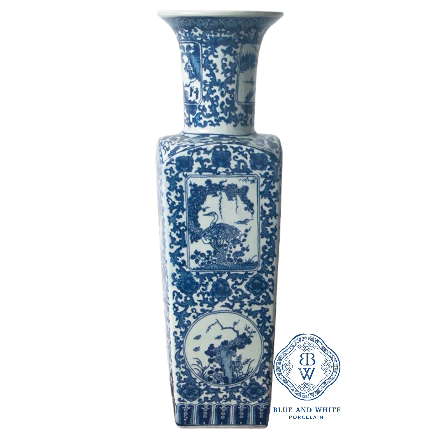 Oriental Peacock Long Sleeve Vase