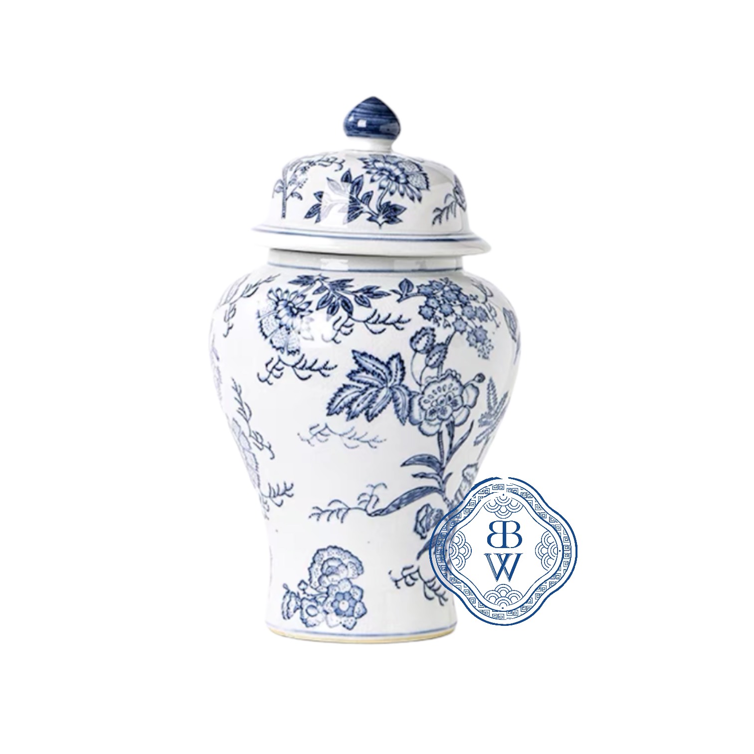 Chinoiserie Floral Temple Jar 