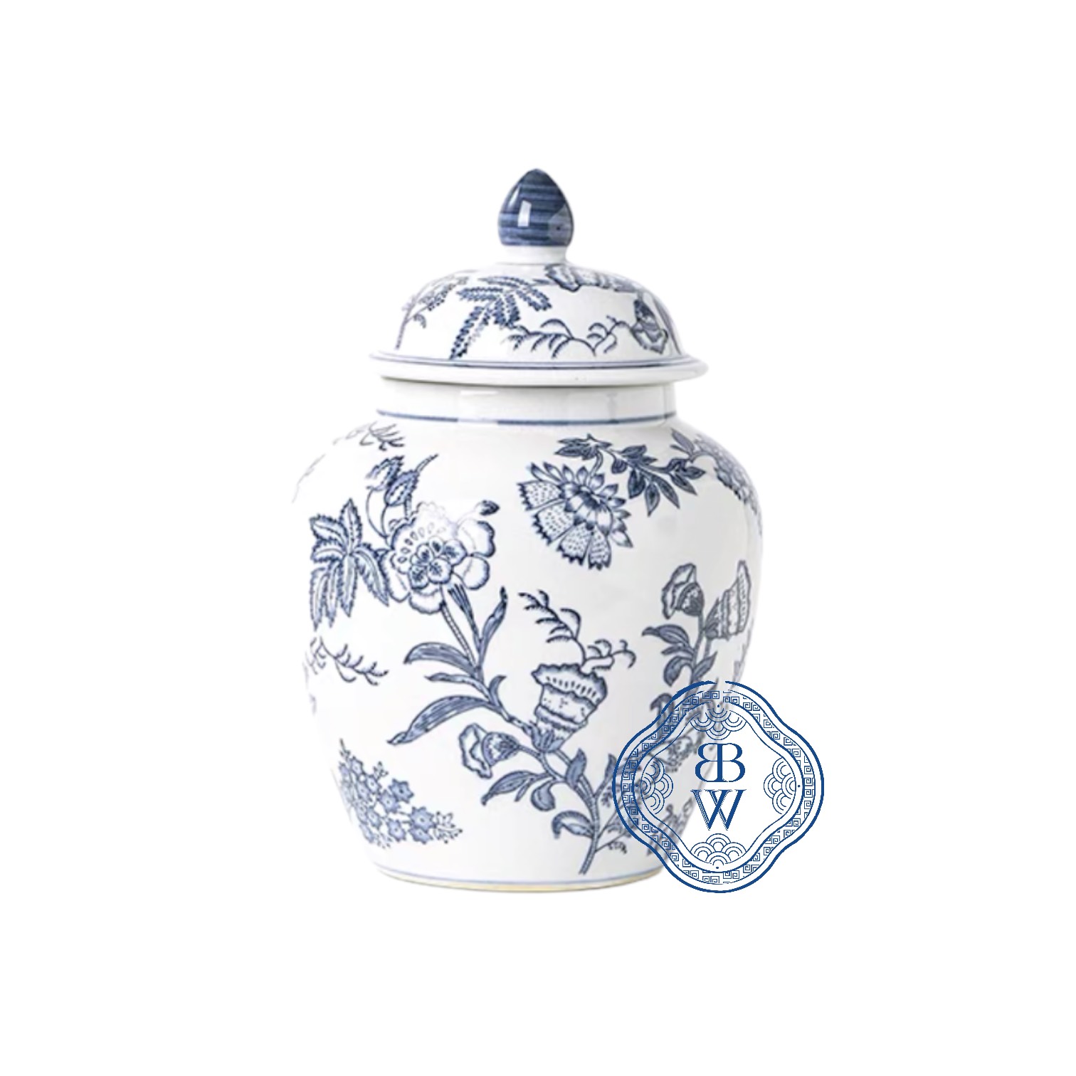 Chinoiserie Floral Temple Jar