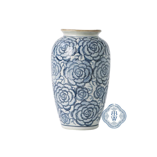 Rose pattern Vase - M Size 